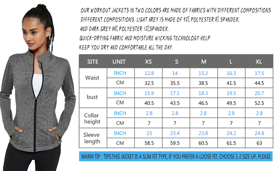 yoga jacket size