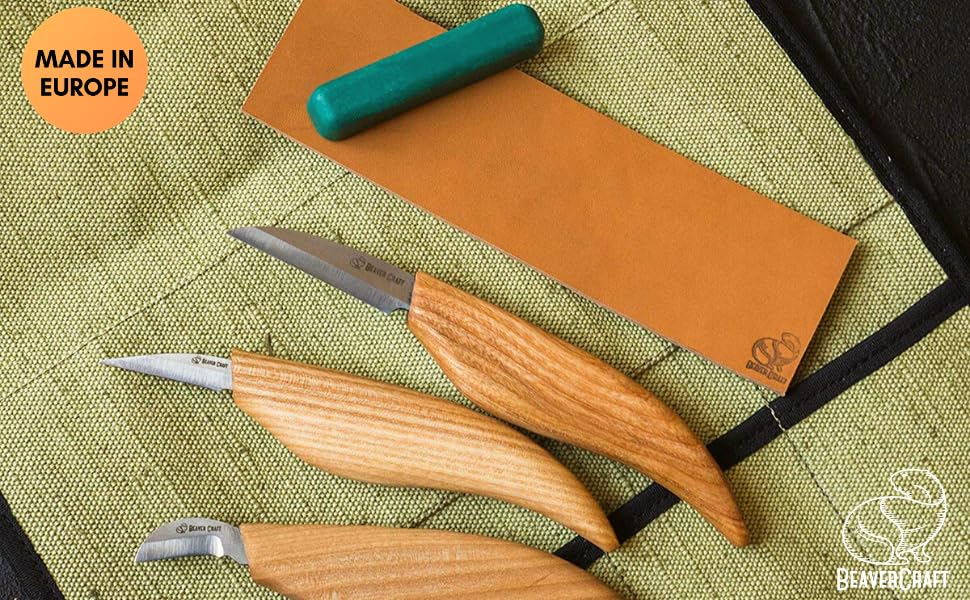 BeaverCraft Wood Carving Kit S15 Whittling Wood Carving Tools for Beginners Whittling Knife