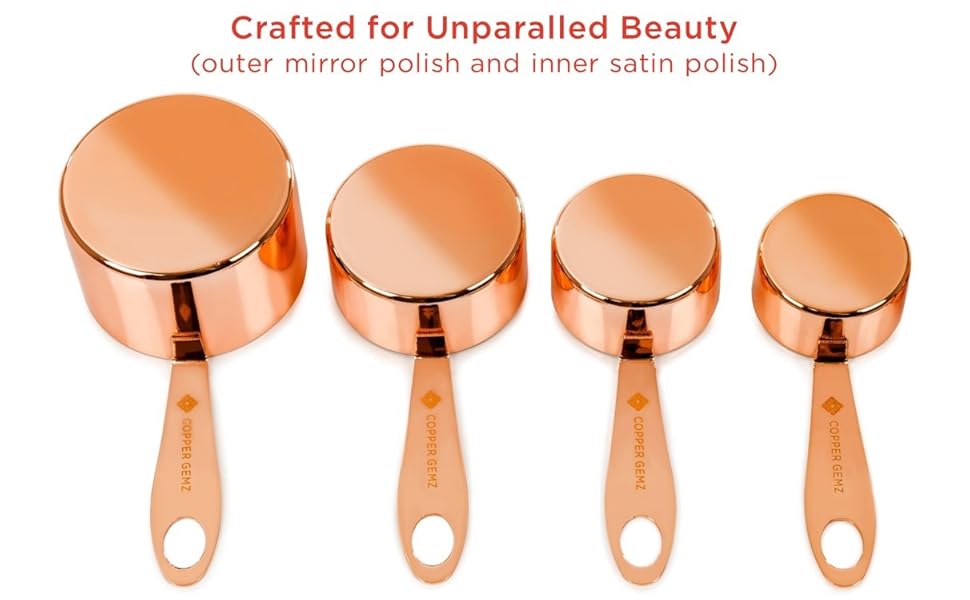 Copper Measuring Cups GIft Set of 4 Premium Gift