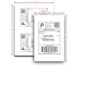 Each Label measures 8.5" x 5.5"