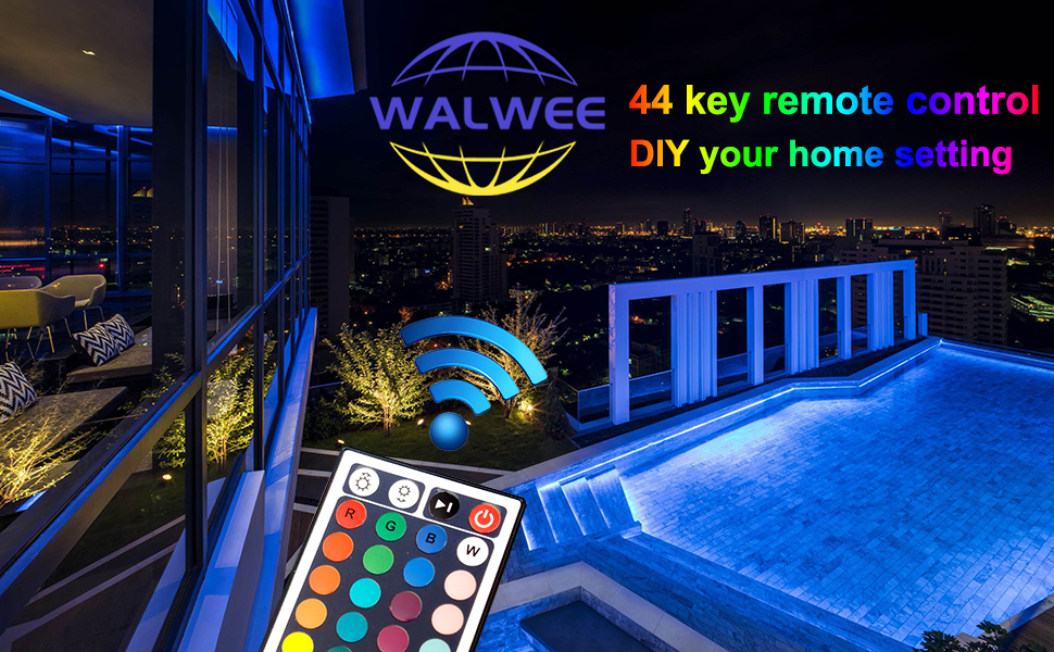 LED Light Remote Control, Walwee 4 Pin 2 Ports RGB Control