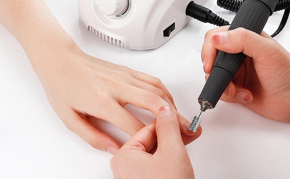 Theatoz Nail Drill Bit Flat Head, Large Barrel Electric