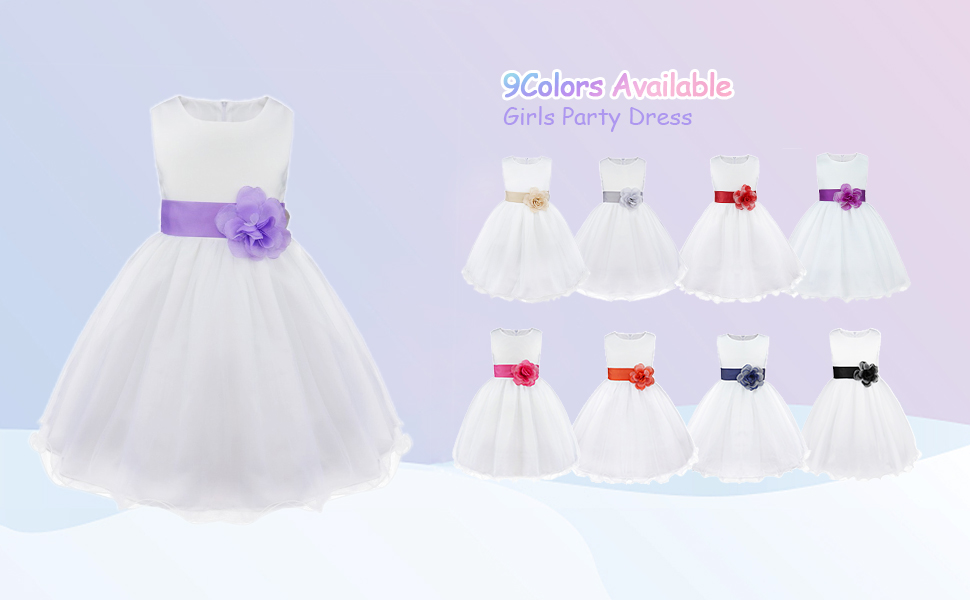 Baby Flower Girls Bowknot Dresses Wedding Bridesmaid Princess Birthday Party Prom Dress Ball Gown