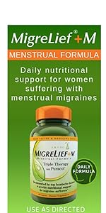 MigreLief+M Menstrual hormone relief migraine tension my brain sick sensitivity pain stress