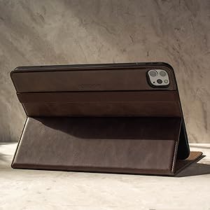 TORRO Genuine Leather Stand Case Compatible with the Apple iPad Pro 11" 2nd Generation (Dark Brown)