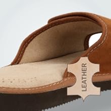 Open Toe Men Leather Slippers