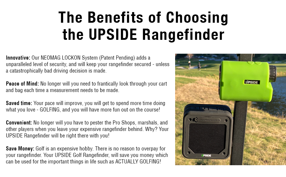 upside rangefinder golf neomag lockon instant access affordable accurate reliable magnet