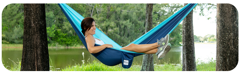 beach outdoors hammocks relax camping glamping travel