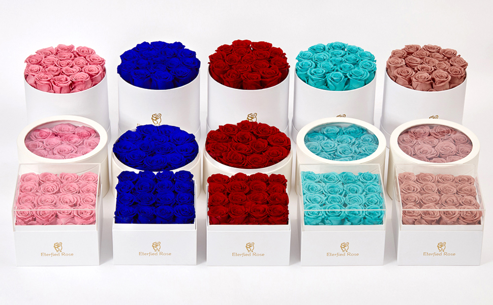 Eterfield Handmade Preserved Roses in a Box Real Roses Rosebox That