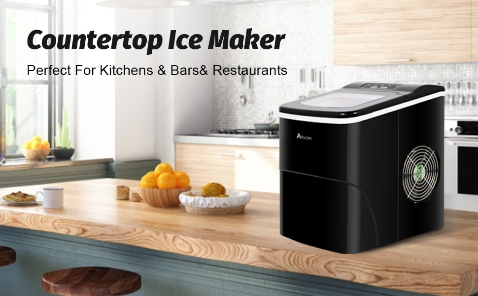 ADVWIN Ice Maker,12KG Portable Ice Maker Machine Countertop, Commercial