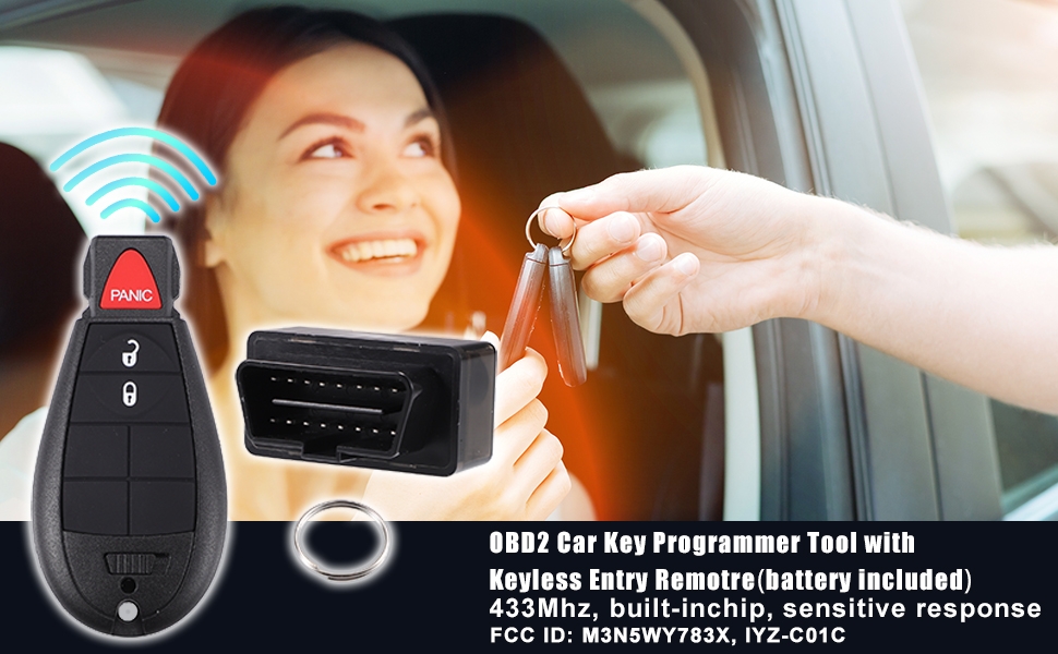 X AUTOHAUX 1 Set M3N5WY783X 433Mhz Replacement OBD2 Key Programmer Tool