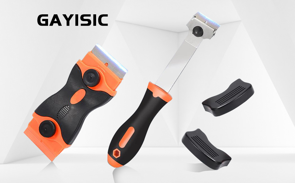 Razor Blade Scraper, 2 Pack Razor Scraper Tool Set with 15 PCS Extra Blades Metal