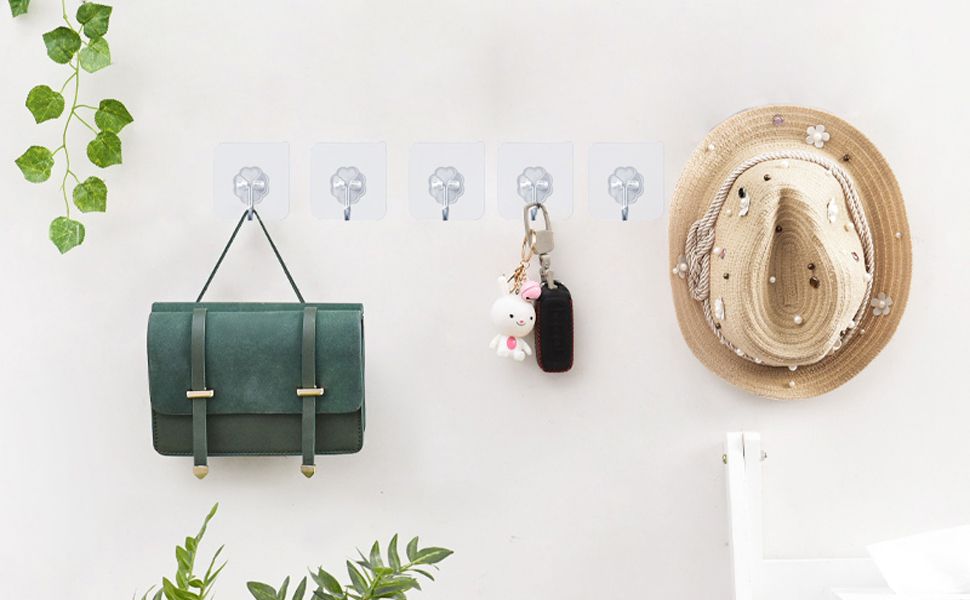 FOTYRIG Self Adhesive Hooks Extra Strong Heavy Duty Stick on Hooks 10kg