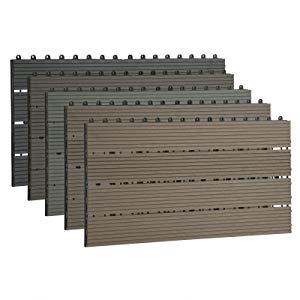 WOLTU 6 X WPC Composite Decking Boards 30 X 60 Cm (1 M2) Wood Effect Light Grey 15 multiple combination