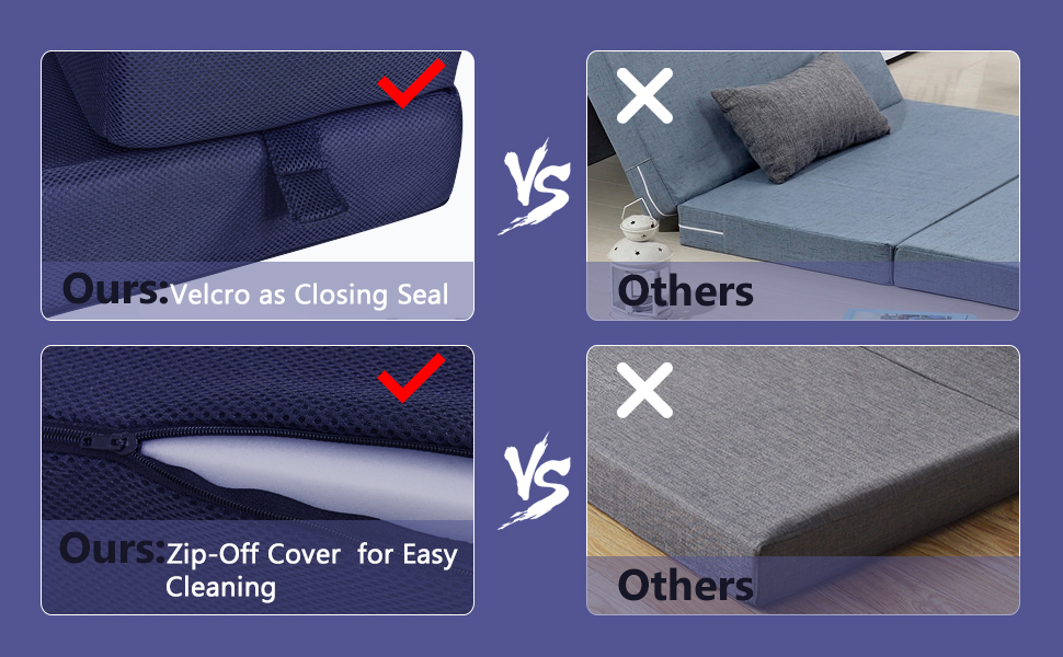 Giantex 4" Thick Folding Portable Mattress Pad Sofa Bed with No