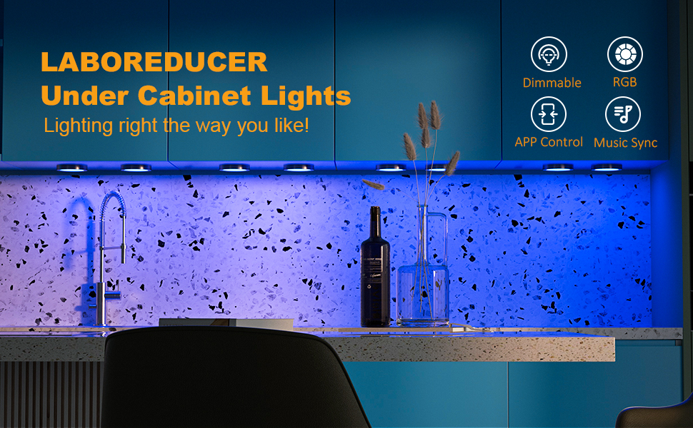 8 pack smart rgb puck light
