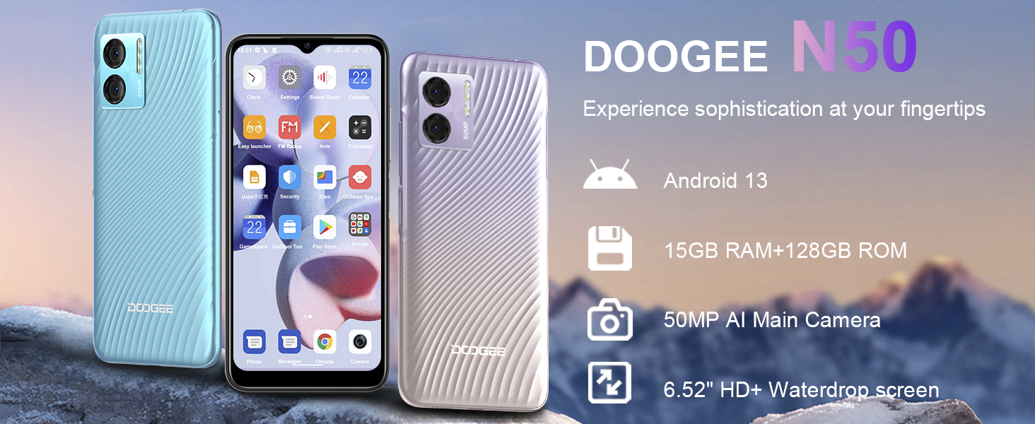 Amazon.com: DOOGEE N50 2023 Unlocked Cell Phone, 15GB+128GB