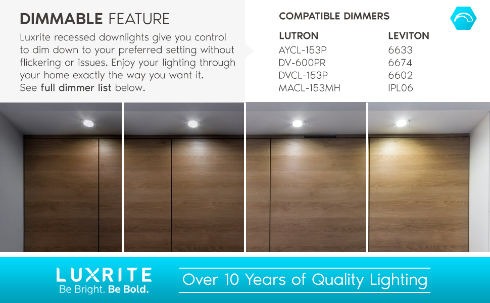 Gimbal LED Recessed Low Profile Downlights Retrofit Lights No Can Housing 4 Inch 4" Shallow Ceiling