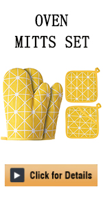 Heat Resistant Cut Oven Mitts Set