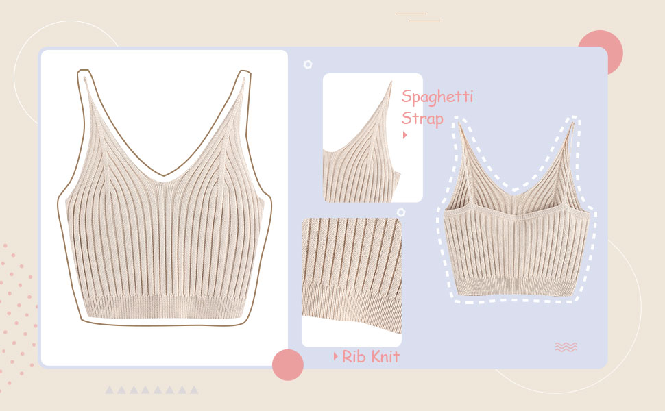 SweatyRocks Women's V Neck Spaghetti Strap Cami Tank Top (Medium