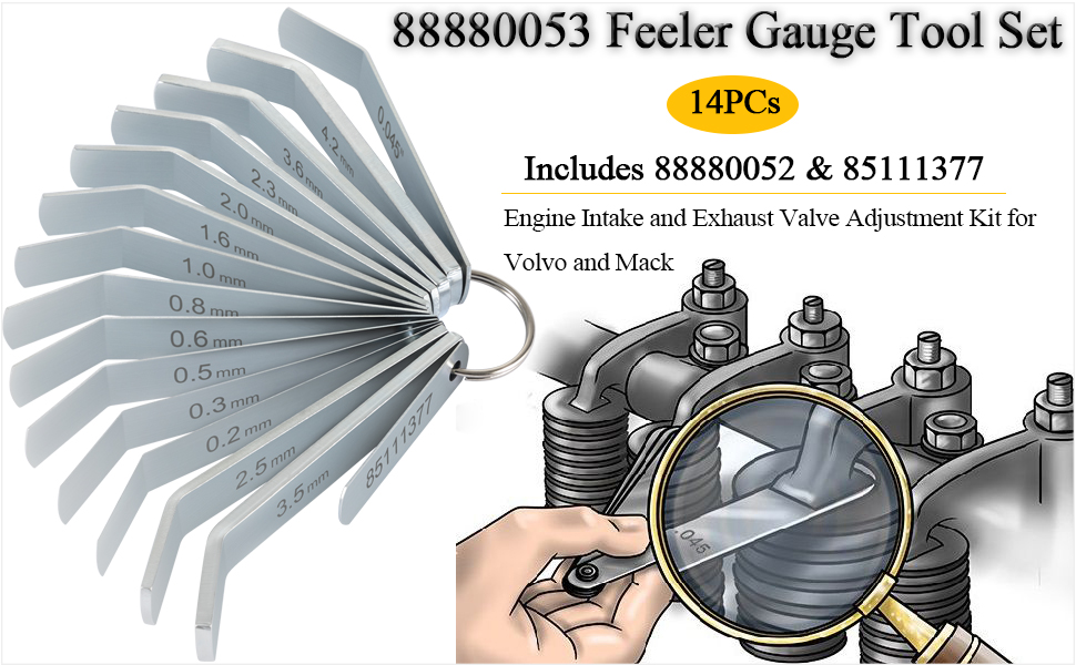 Feeler Gauge Jake Brake Tool Set 88880053 88880052 85111377 Fits for Volve Mack MP7