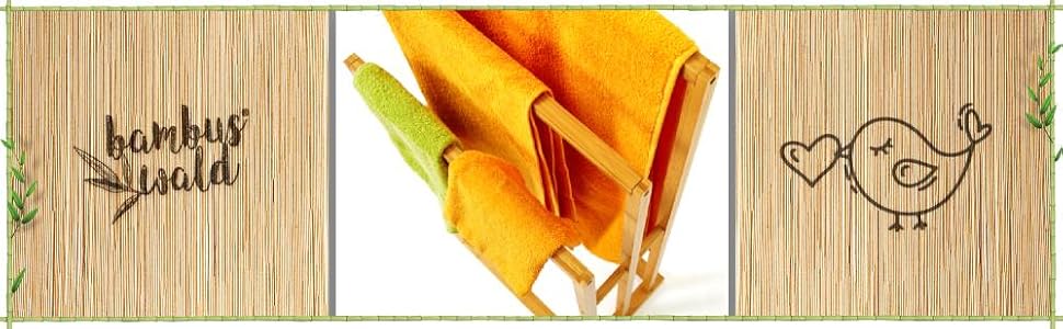 bambuswald© toallero Grande Hecho de 100% bambú - toallero ...