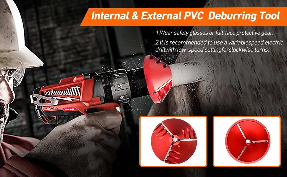 PVC Deburring Tool 2 in 1 Inner Outer Reamer for Pipe Chamfer Plumbing