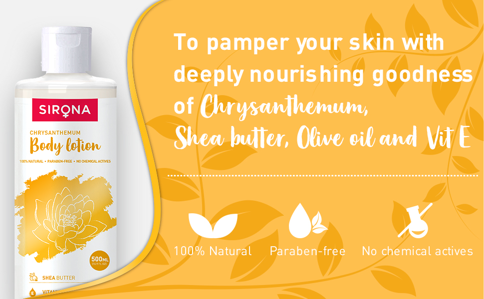 Sirona Natural Chrysanthemum Body Lotion 500 ml, with Shea Butter