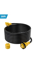 30M/30F 25' Power Extension Cord Adapter