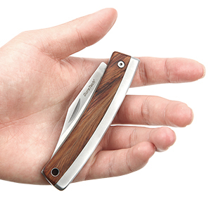 DURATECH Couteau De Poche Pliant Avec Poignée En Bois, Lame En Acier 7Cr17, Léger Et Compact Idéal Pour Pêche, Randonnée, Camping Ou Couteau à Fruits Usage Domestique 17 3