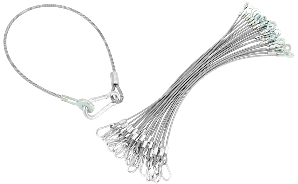 QWORK 11.8" Stage Light Safety Cables, 20 Pack Stainless