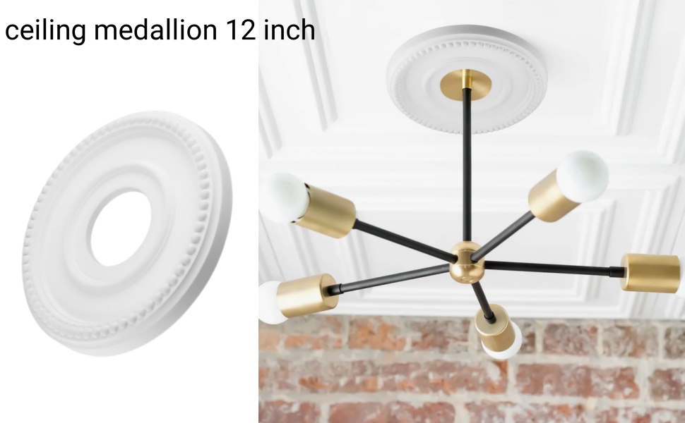 How Do I Choose A Ceiling Medallion Hemobllo Ceiling Medallion - 12 Inch Ceiling Rose Ceiling Medallions For Light Fixtures Decorative Ceiling Cover Plate Home Chandelier Medallion PU 2 Piece