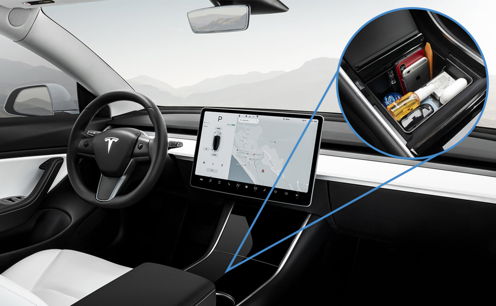 tesla center console organizer model 3 center console trap