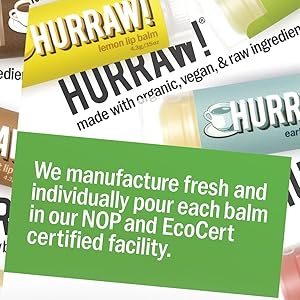 HURRAW Organic Vegan Cruelty Free Non GMO Gluten Free All Natural Luxury Chocolate Lip Balm