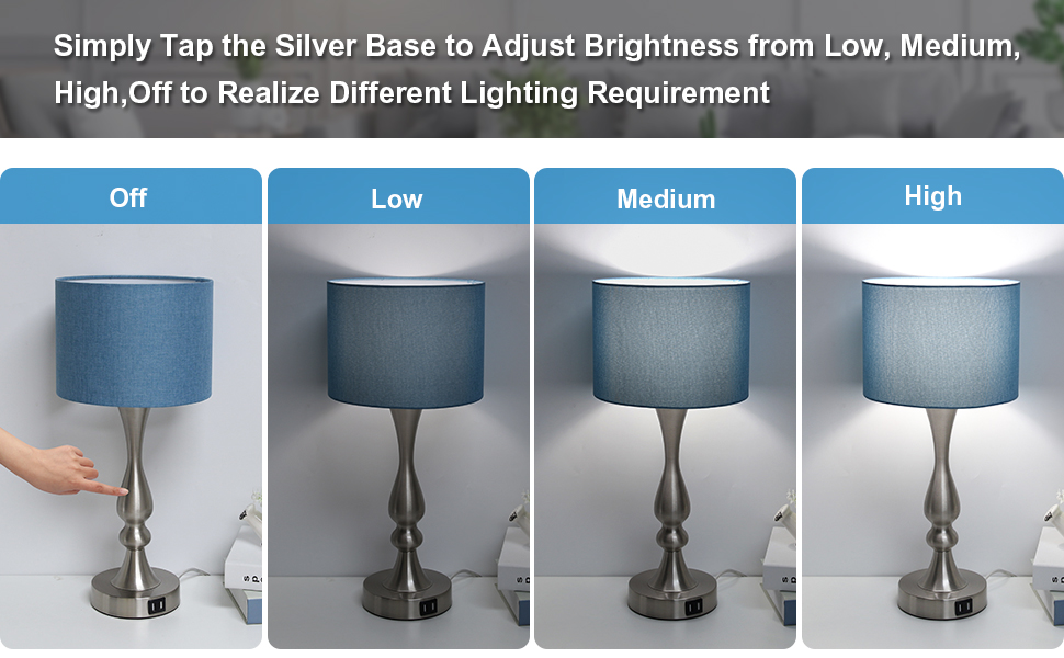 3 Way dimmable touch table lamp