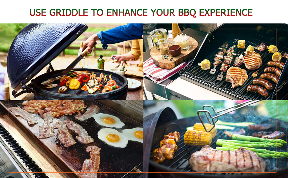 Onlyfire Universal Stainless Steel Rectangular Griddle for Gas BBQ