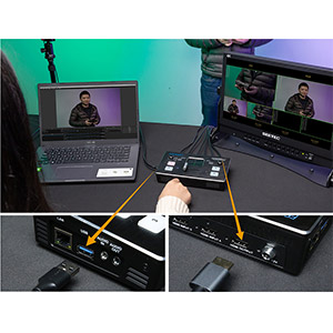 USB interface and HDMI output can set PVW and PGM independently