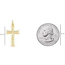 14k embossed cross pendant 14k swirl cross pendant 14k cross pendant swirled texture 14k cross charm