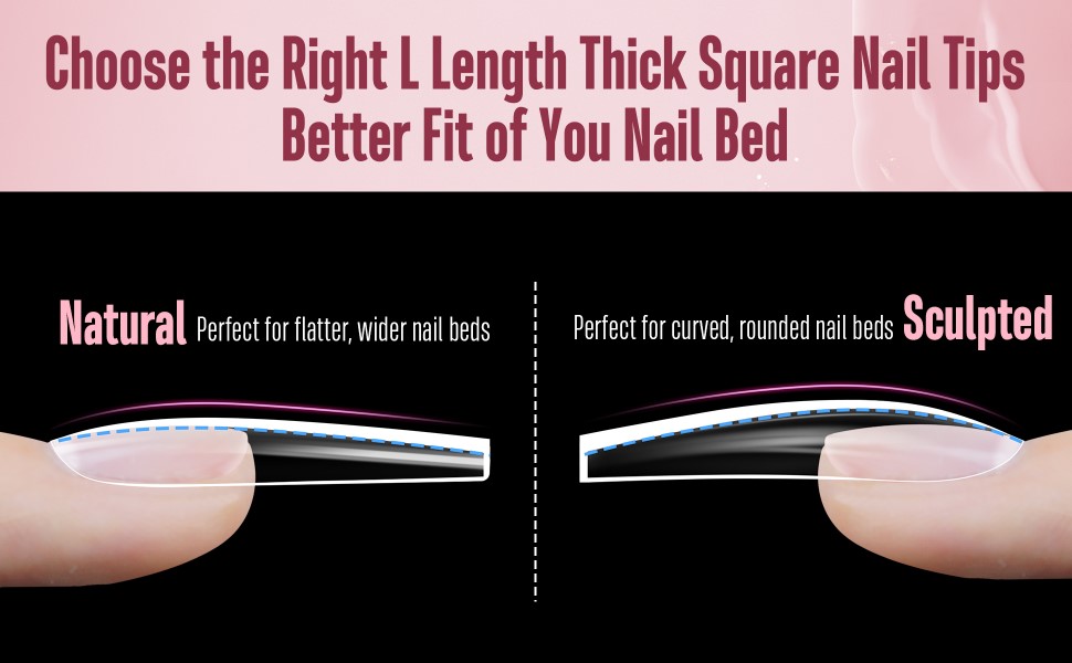 Length Thick Square Nail Tip