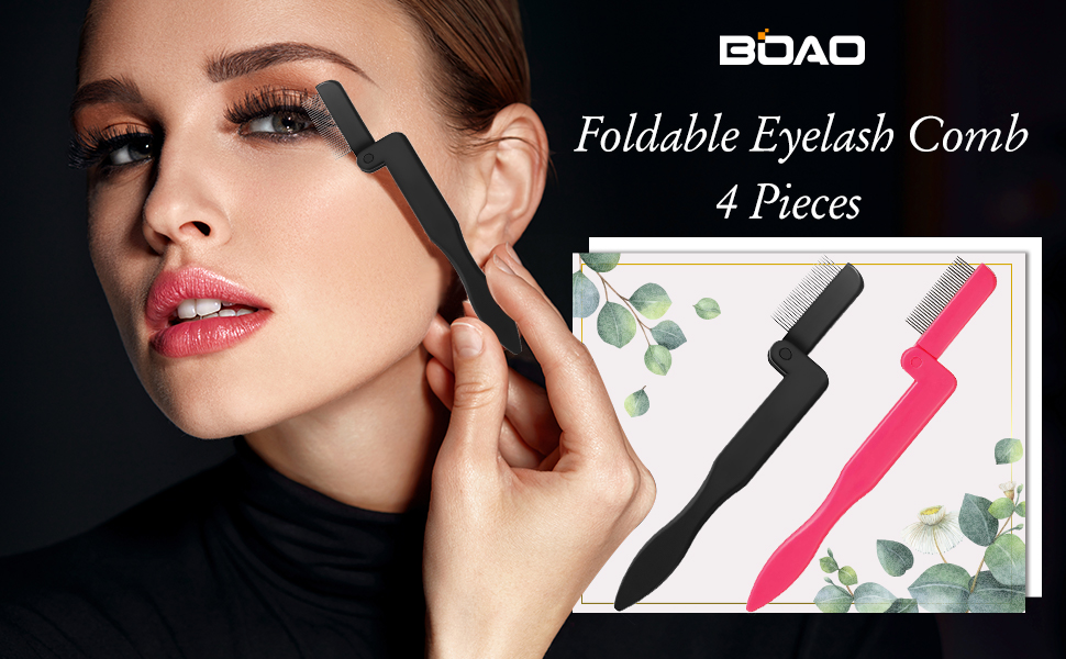 4 Pieces Eyelash Comb Foldable Eyelash Comb Curlers