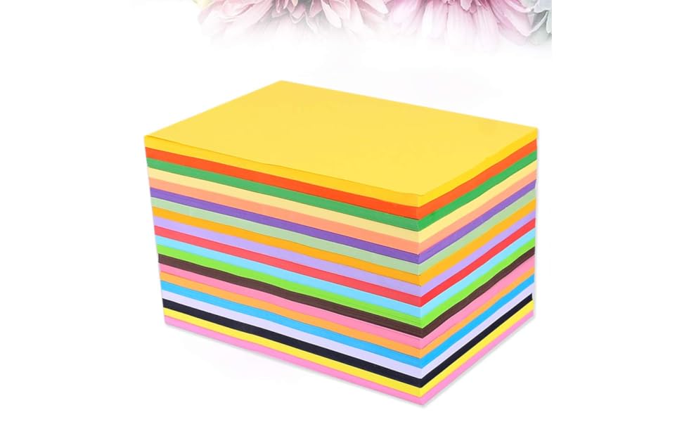 Pastels Copy Paper 100 PCS Assorted Rainbow Colored Printer Paper for School and Craft Projects