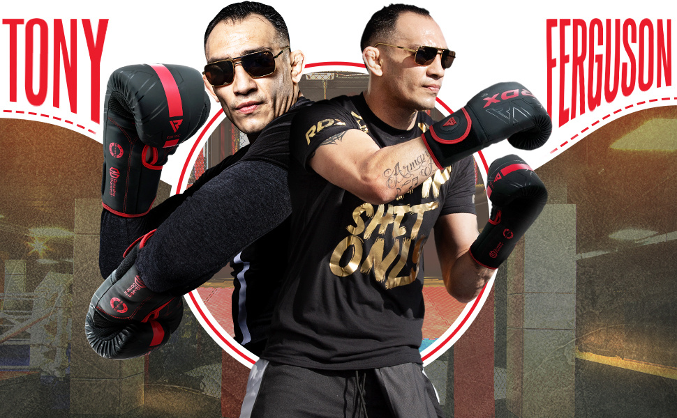 RDX Boxing Gloves Sparring and Muay Thai Maya Hide Leather, Kara Patent Pending Training Mitt