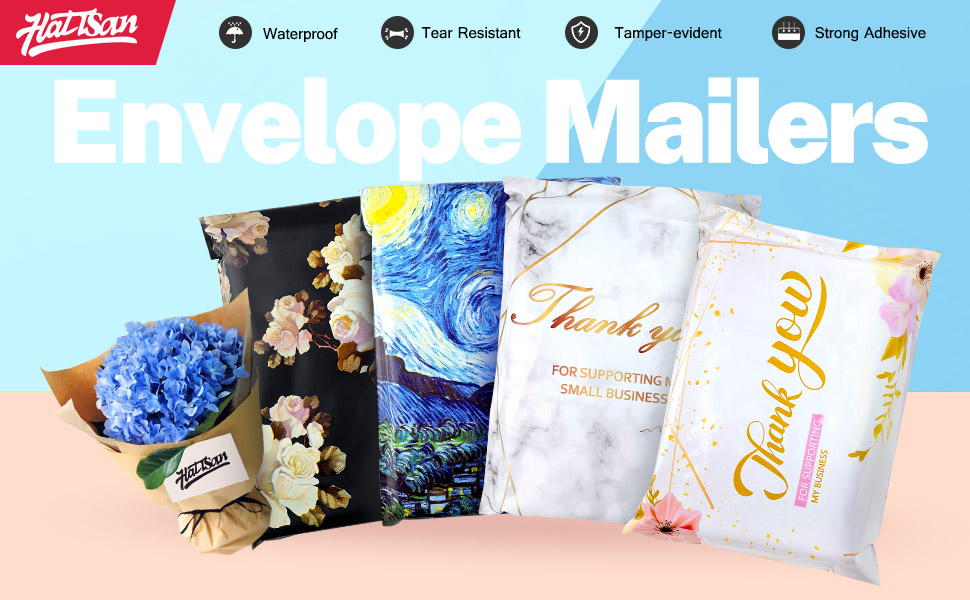 100 Pack Poly Mailers 10x13, Cute Packaging Envelope