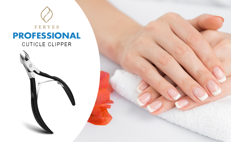 FERYES Cuticle Nippers Professional Stainless Steel Cuticle Trimmer