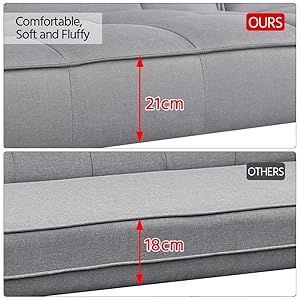 Fabric Sofa Bed 3 Seater