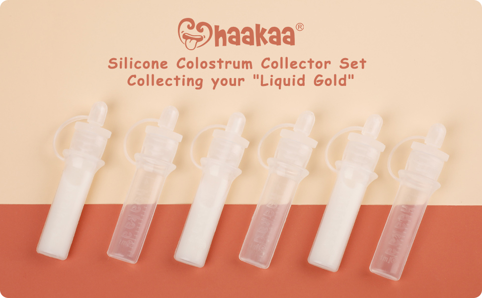 Haakaa Silicone Colostrum Collector with Storage Case Set, Included 1 pc Reusable Cotton Wipe