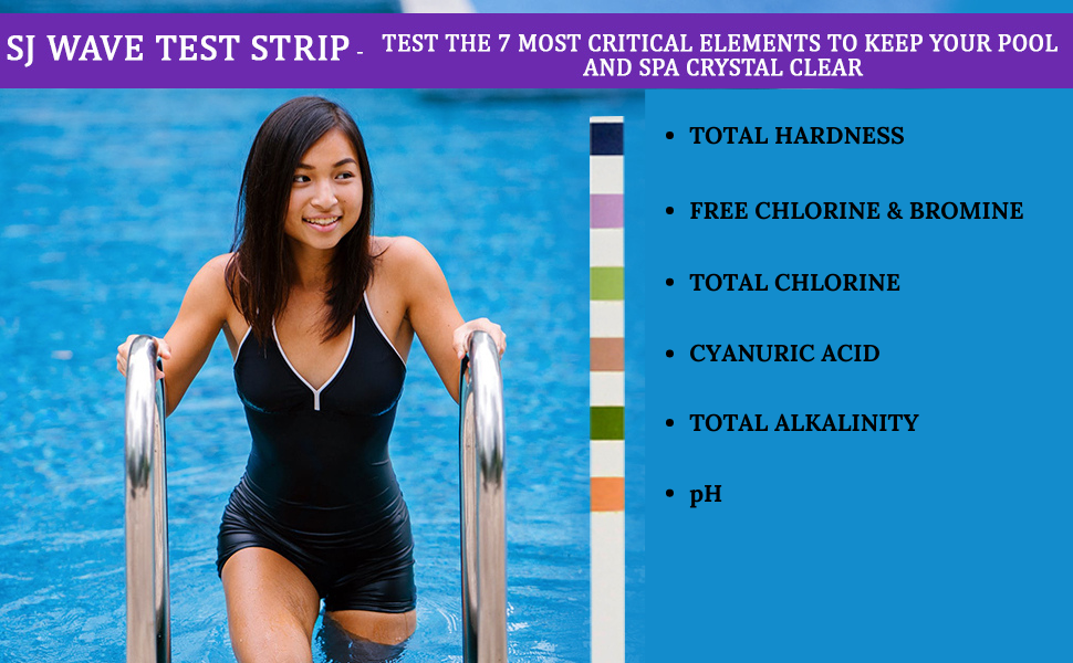 7 in 1 Pool & Spa Test Strips Water Testing Kit Hot Tub