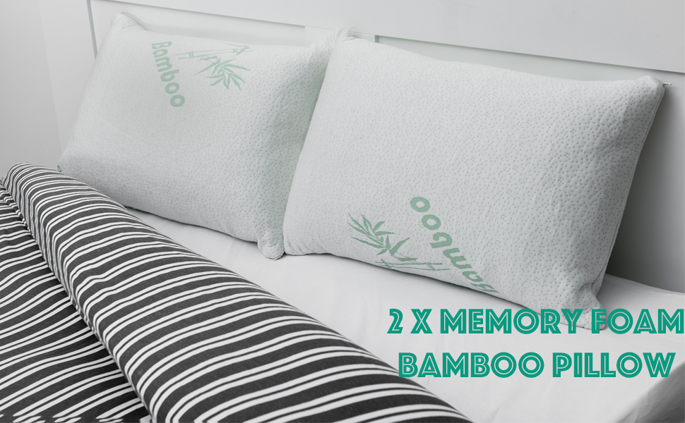 FiNeWaY LUXURY MEMORY FOAM BAMBOO PILLOW (SET OF 2) Amazon.co.uk