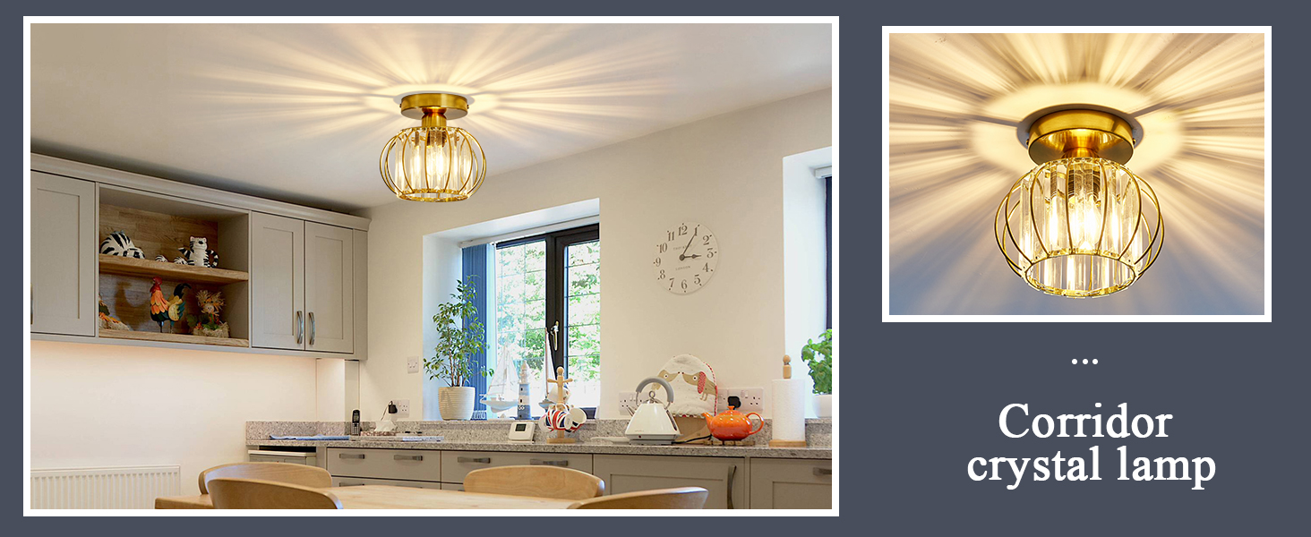 Amazon.com: YYJLX Crystal Semi Flush Mount Ceiling Light