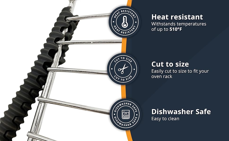 Silicone Oven Rack Guards by Linda’s Essentials (3 Pack) Heat Resistance Silicone